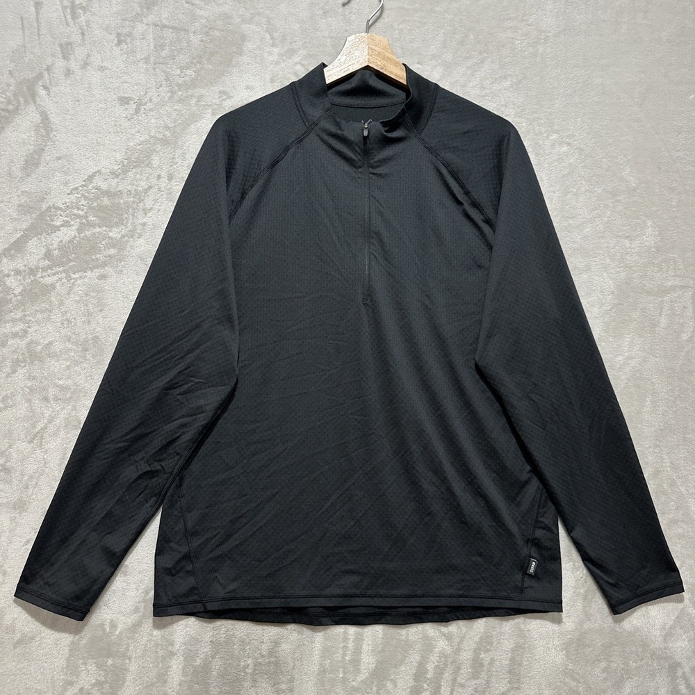 REI Co-op Lightweight Base Layer 1/4 Zip Long Sleeve Men's Black Size Large